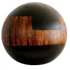 #63 Black Sphere with Bitumen Finish and Wood-Like Details
