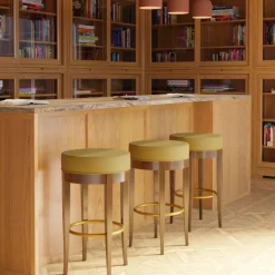 5331 Brown & Olive-Green Bar Stool by Centro Ricerche MAAM