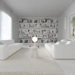 1512 Coffee Table and Floor Lamp in White Marble By Sissy Daniele