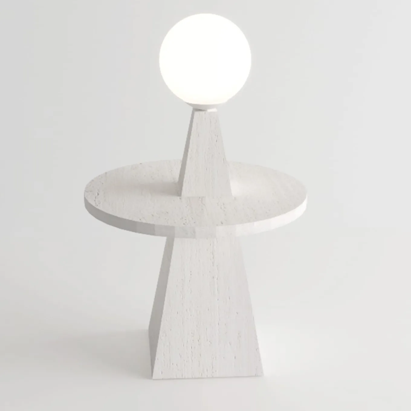 1512 Coffee Table and Floor Lamp in White Marble By Sissy Daniele