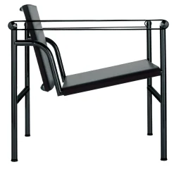 1 Fauteuil à Dossier Basculant By Le Corbusier & Pierre Jeanneret & Charlotte Perriand - Black Leather