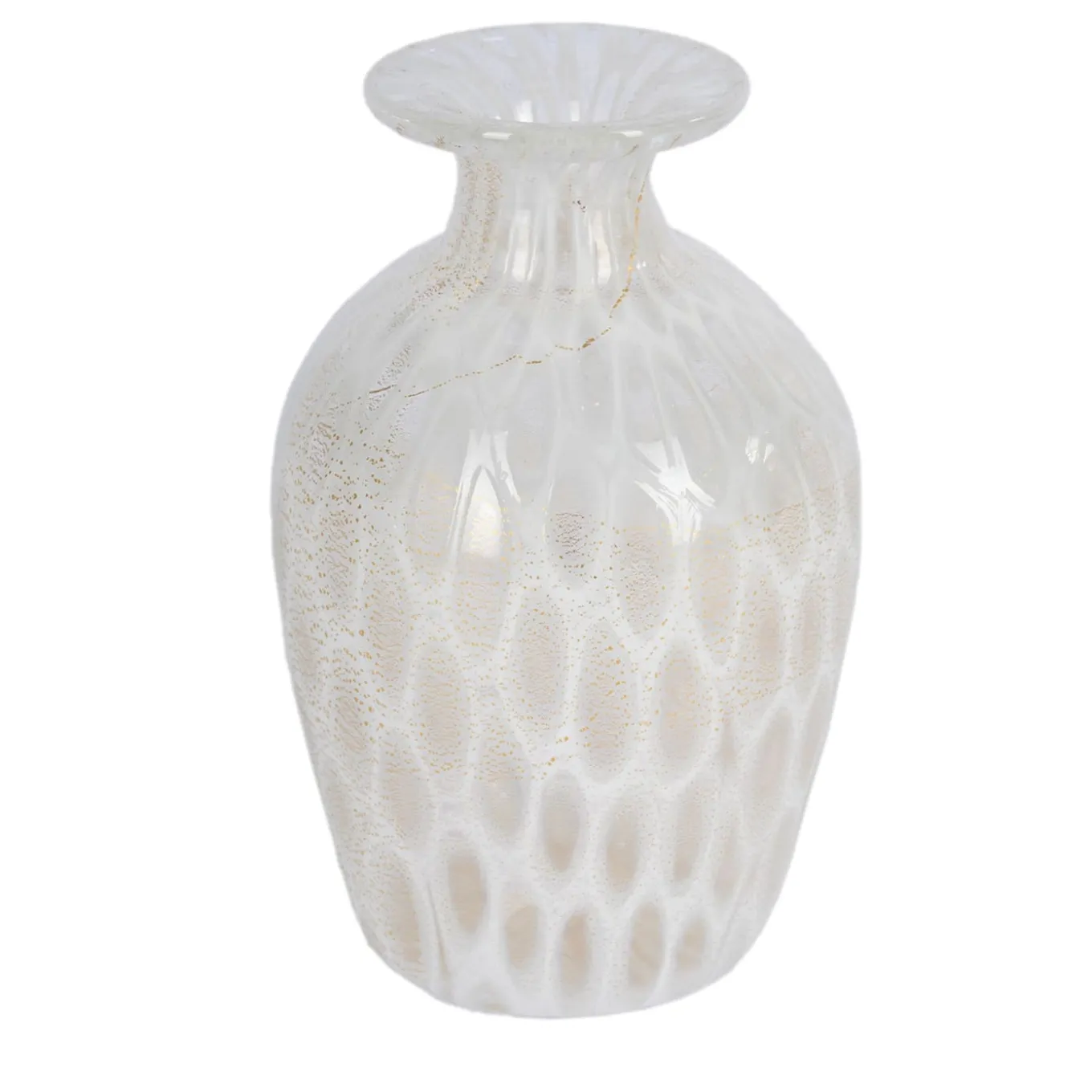 24 Kt Gold and White Murrina Vase