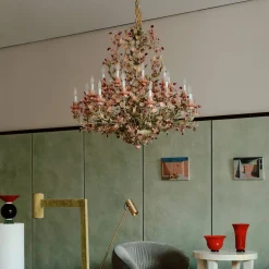 261 24-Light Floral Polychrome Chandelier