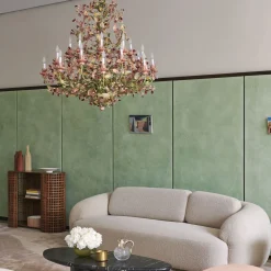 261 24-Light Floral Polychrome Chandelier