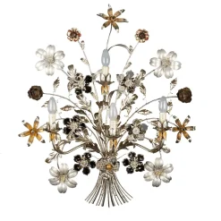 585 4-Light Floral Silvery Wall Lamp