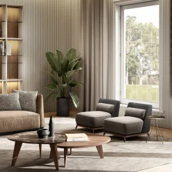 430 Opera Gray Leather Lounge Chair