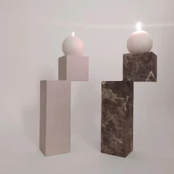 A White Natural Stone Candleholder