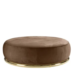 Abbracci Round Brown Ottoman by Lorenza Bozzoli