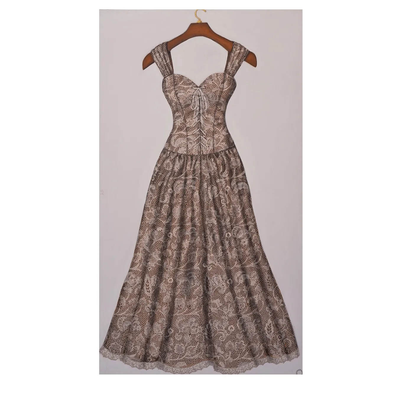 Abito Bustier in Pizzo Painting