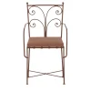 Acanta Wrought Iron Light-Brown Cushioned Chair With Armrests
