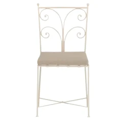 Acanta Wrought Iron White Cushioned Chair