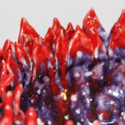 Acantha Red And Purple Ceramic Decorative Centerpiece