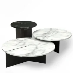 Acaya Small Black Marquinia Side Table
