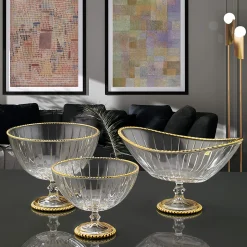 Accademia Glass Centerpiece with 24K Gold