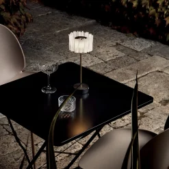 Accordéon Battery Black Prisma Table Lamp by Marc Sadler