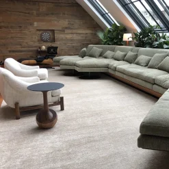 Achille Round Dark Walnut Wood Contemporary Side Table