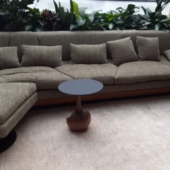 Achille Round Dark Walnut Wood Contemporary Side Table