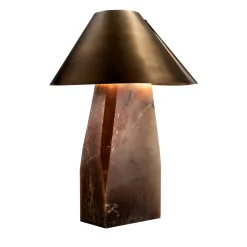 Ada Sculptural Brown Brass Table Lamp Cesare Arosio