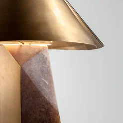 Ada Sculptural Brown Brass Table Lamp Cesare Arosio
