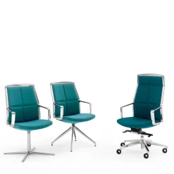 ADELE BLUE-GREEN MEETING CHAIR #1 by ORLANDINIDESIGN