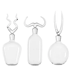 Africa Trophy Set of 3 Glass Bottles
