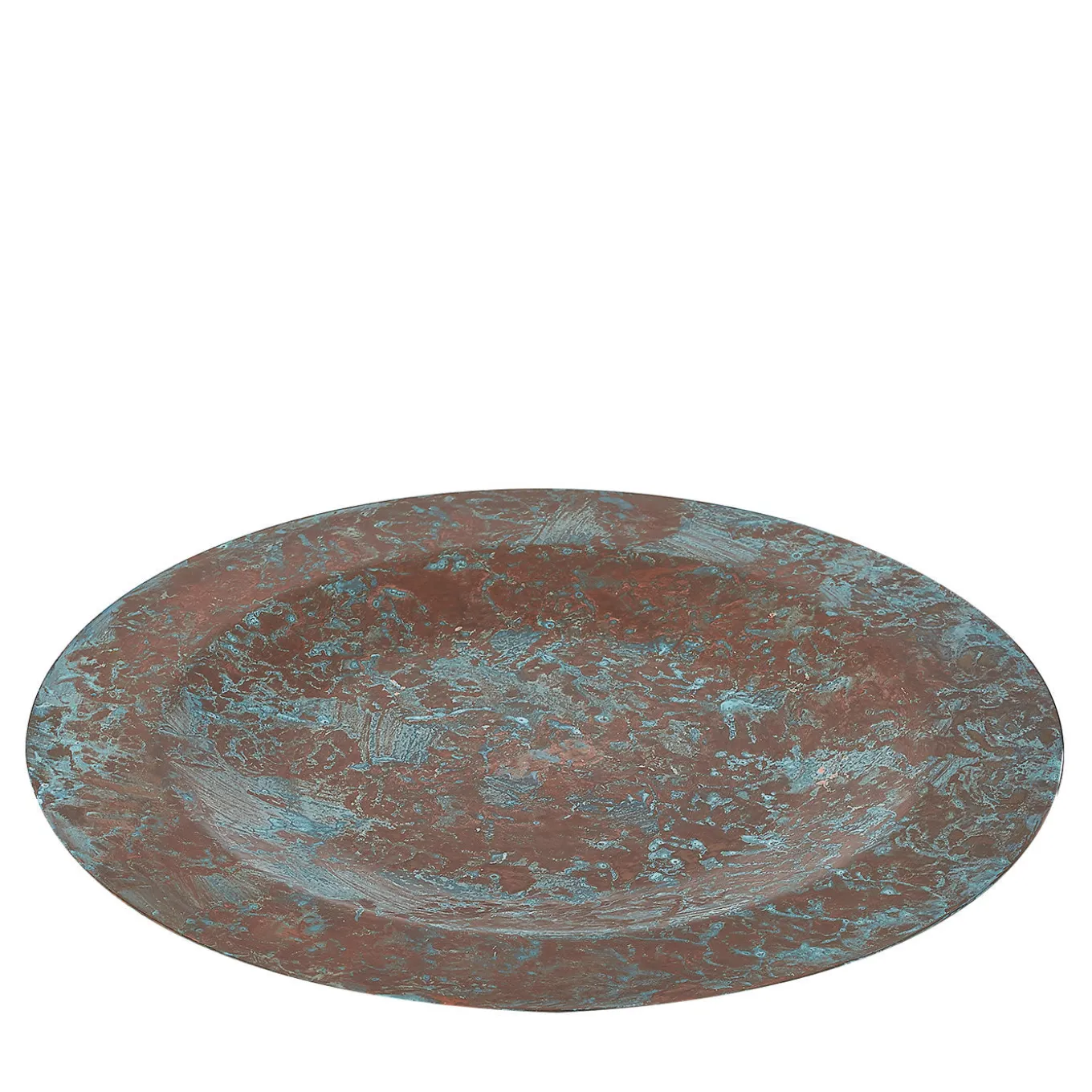 Aged Green Pompeii Copper Charger Plate