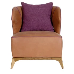 Agostina brown camel leather armchair