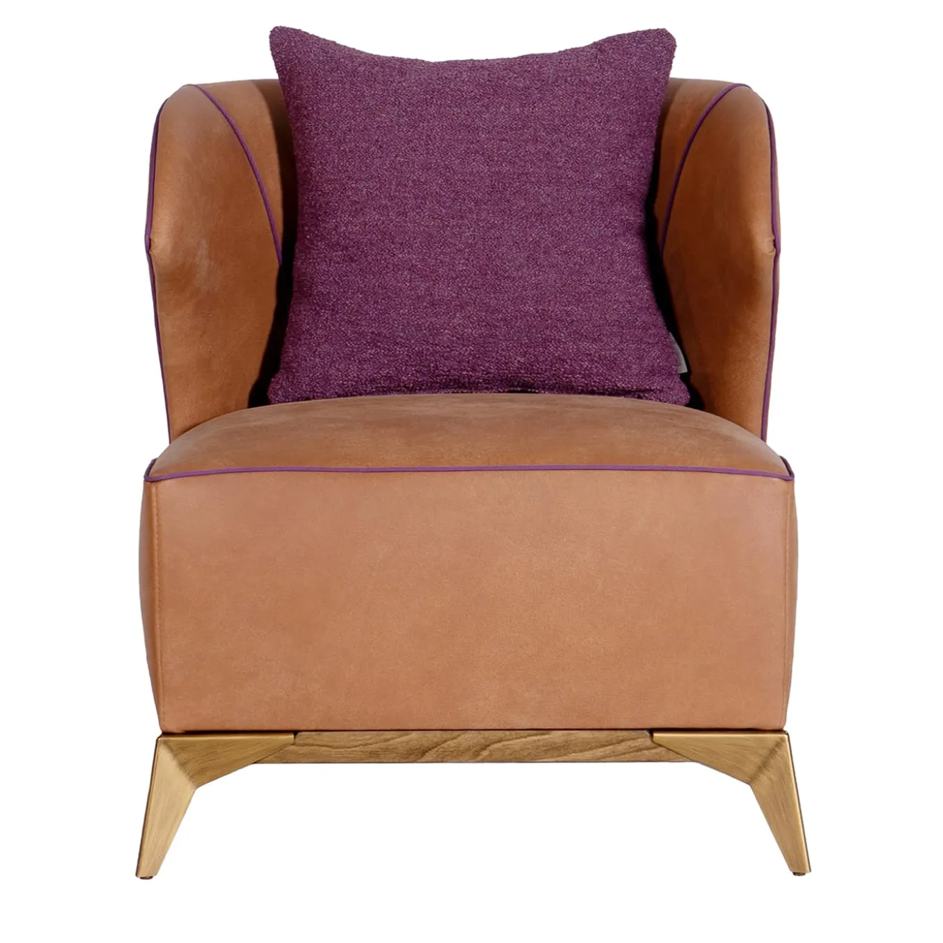 Agostina brown camel leather armchair