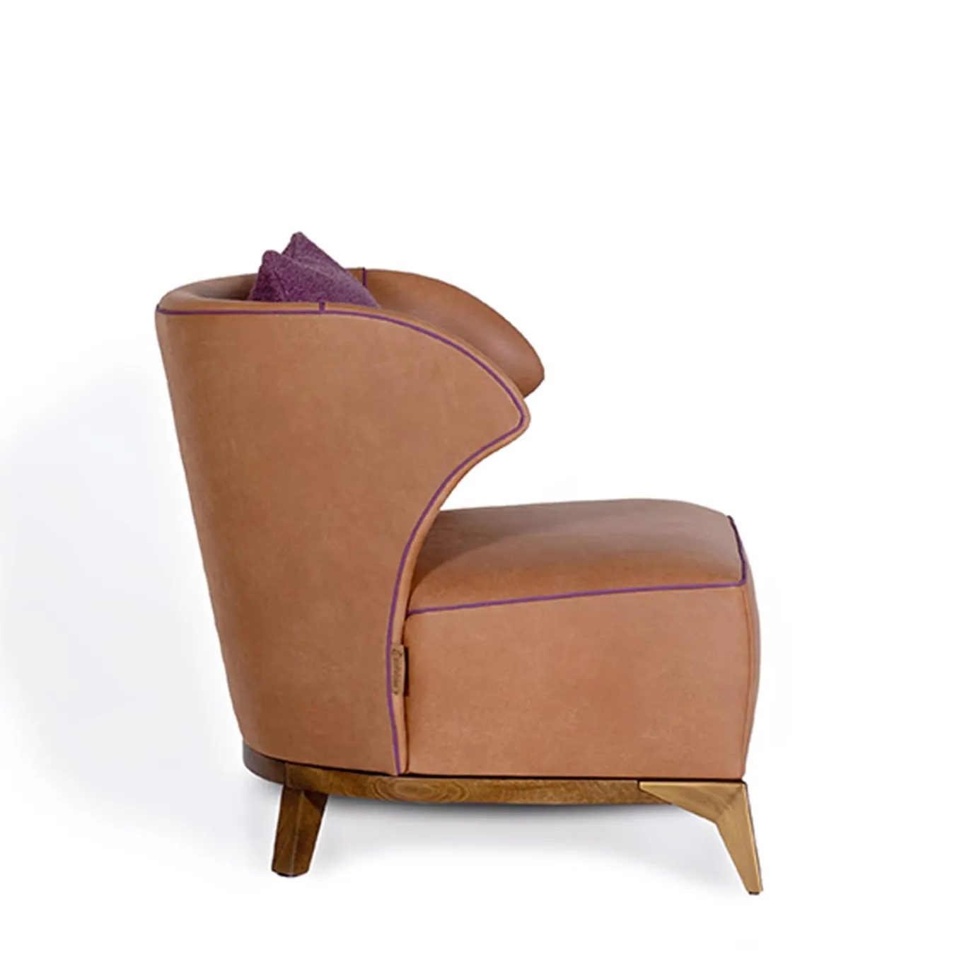 Agostina brown camel leather armchair