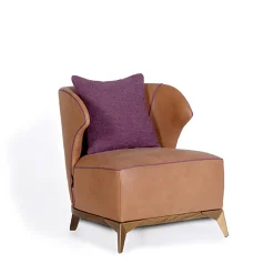 Agostina brown camel leather armchair
