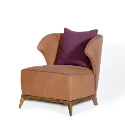 Agostina brown camel leather armchair