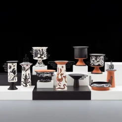 Ahau Terracotta & Matte Black Vase by Jean-Christophe Clair