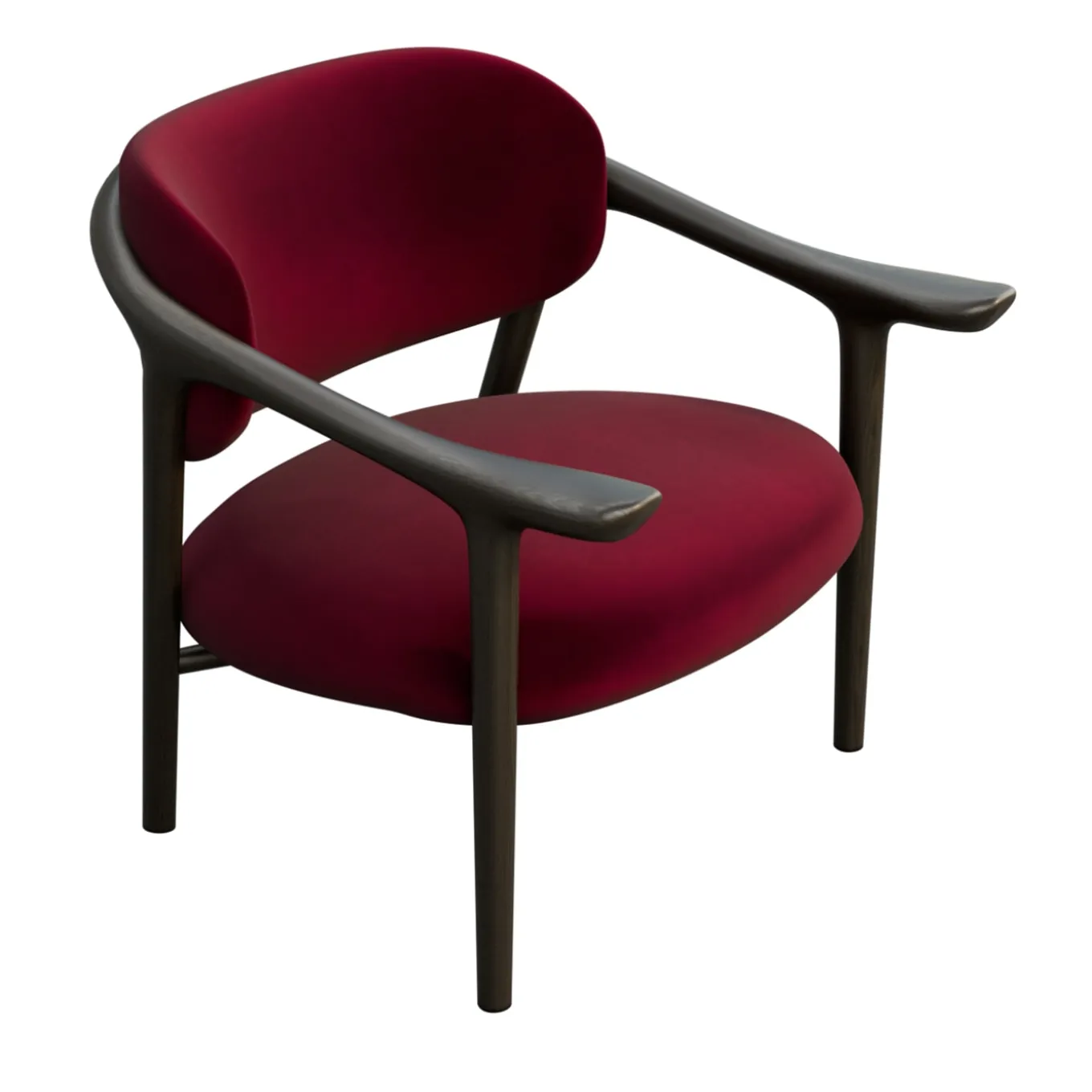 Aida Brown & Ruby-Red Lounge Chair by Libero Rutilo