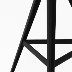 Aky 47 Round Natural Ash & Black Metal Low Stool by Emilio Nanni