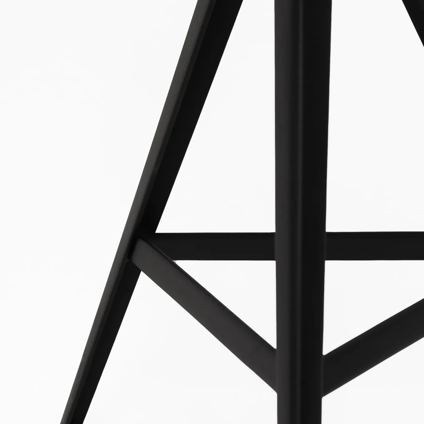 Aky 47 Round Natural Ash & Black Metal Low Stool by Emilio Nanni