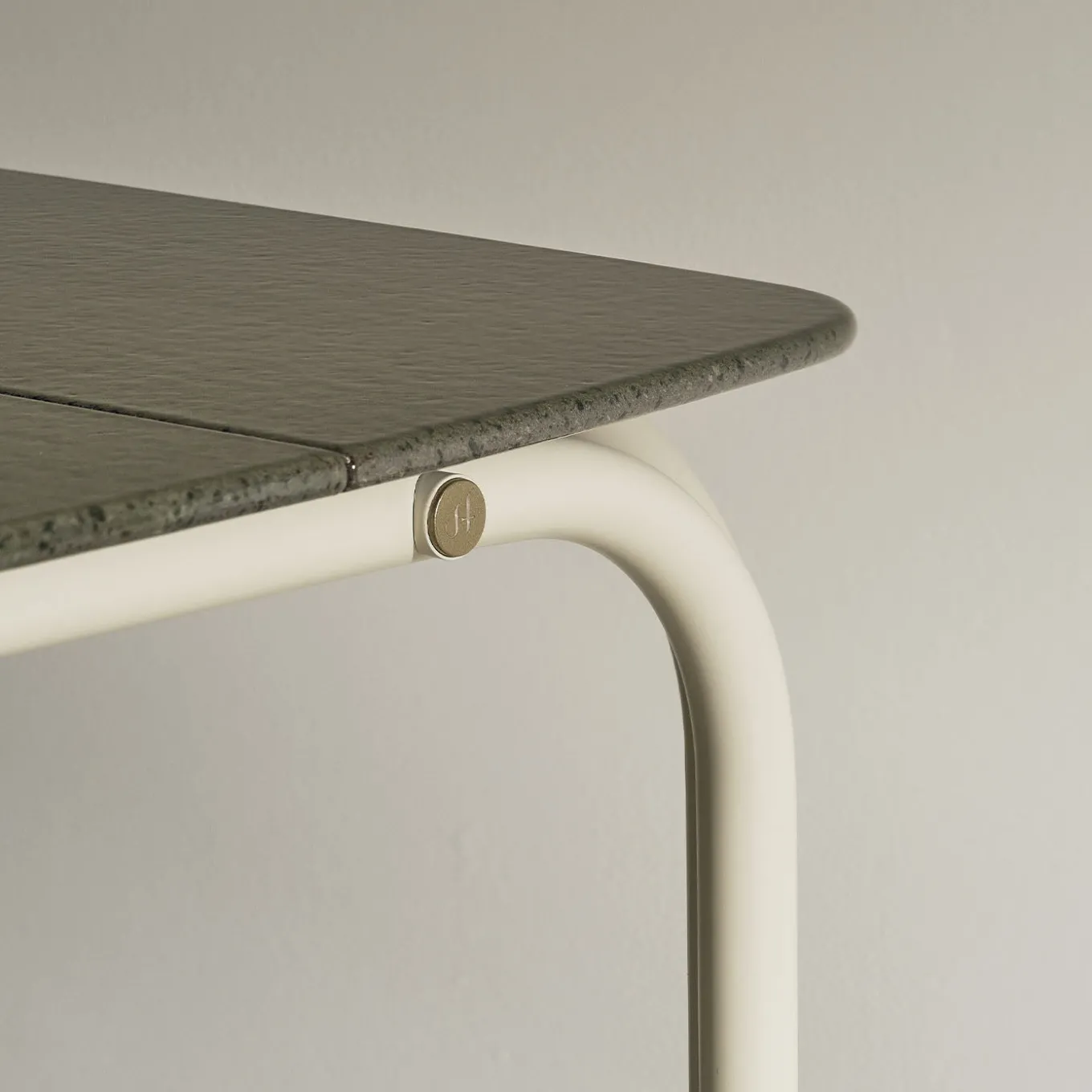 Alì Earth Green Lava Stone Outdoor Dining Table by Lorenza Bozzoli