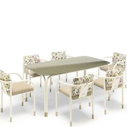 Alì Earth Green Lava Stone Outdoor Dining Table by Lorenza Bozzoli