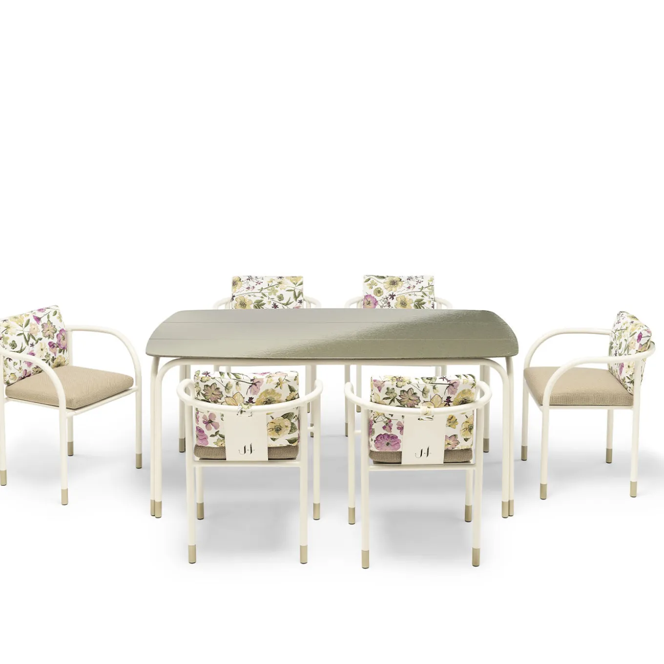 Alì Earth Green Lava Stone Outdoor Dining Table by Lorenza Bozzoli