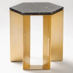 Alato Black and Gold Side Table by Antonio Saporito