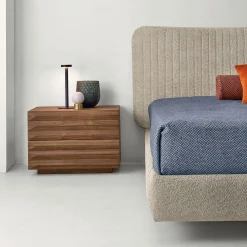 Alba Bouclé Oyster Bed with Havana Walnut Accents