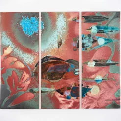 Alba e Pesci nel Mediterraneo 3-Tile Ceramic Decorative Panel