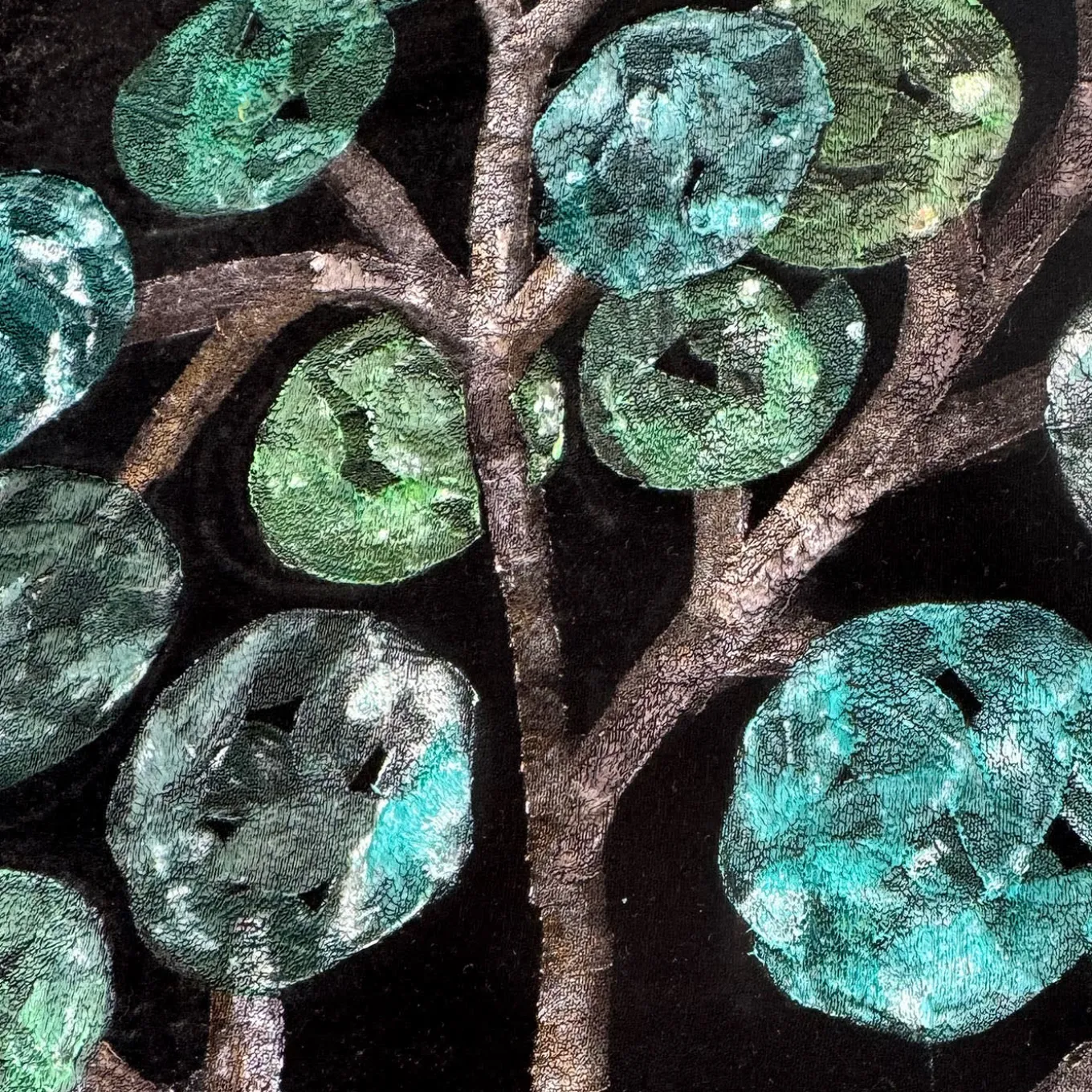 Albero Silk Velvet Hand-Painted Tapestry