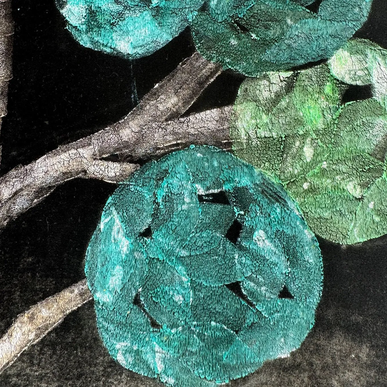 Albero Silk Velvet Hand-Painted Tapestry