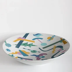 Alchimie Large Porcelain Bowl with Abstract Decor