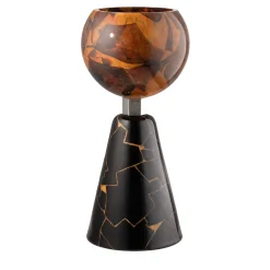 Alchimie Murano Glass Black Emperador Centerpiece