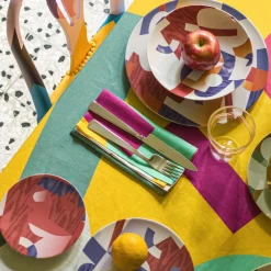 Alchimie Porcelain Soup Plate with Abstract Decor #3