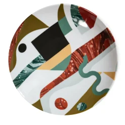 Alchimie Porcelain Soup Plate with Abstract Decor #1