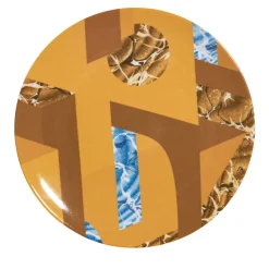 Alchimie Set of 2 Porcelain Dessert Plate with Abstract Decor #2