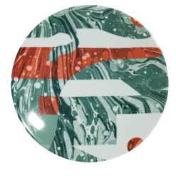 Alchimie Set of 2 Porcelain Bread Plate with Abstract Decor #1