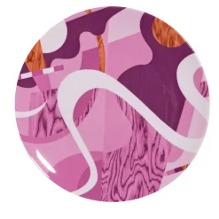 Alchimie Set of 2 Porcelain Dessert Plate with Abstract Decor#5